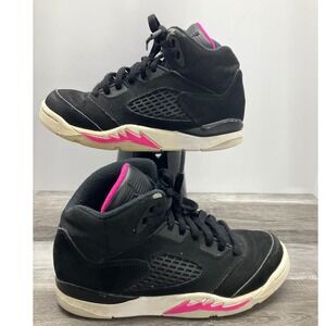 Jordan 5 Retro Deadly Pink Black White GS 440893-029 Youth Size 1Y
